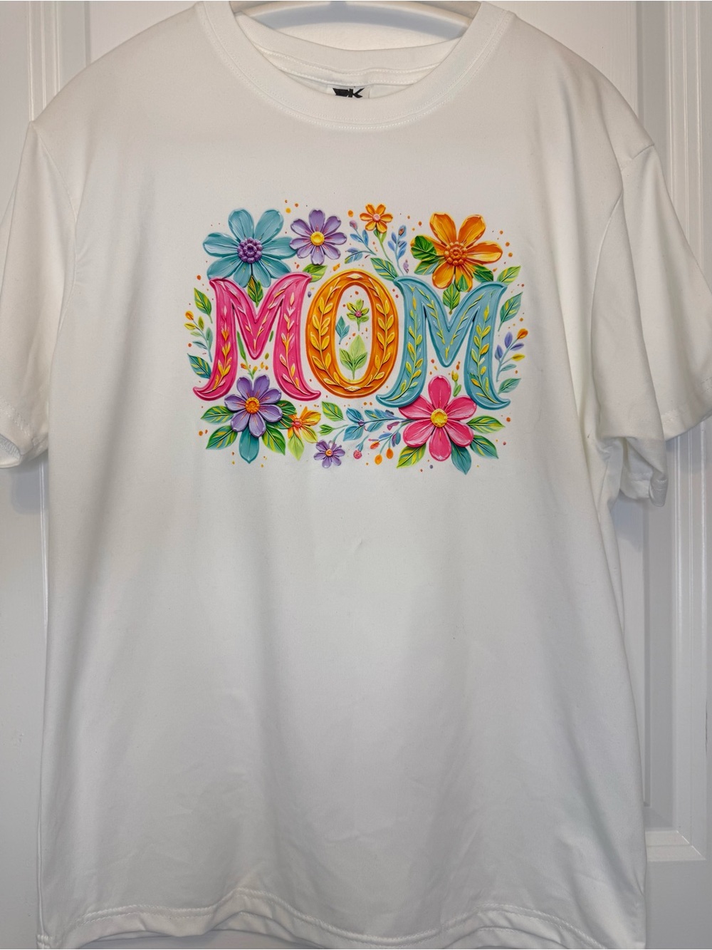 'MOM' Floral Graphic Tee - White custom made!